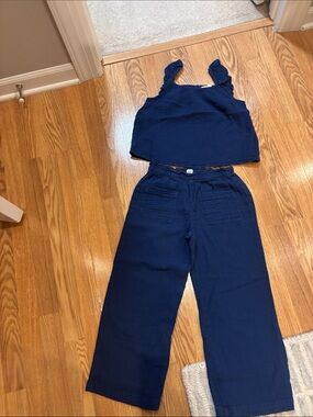 GAP Navy Two-Piece Wide-Leg Set